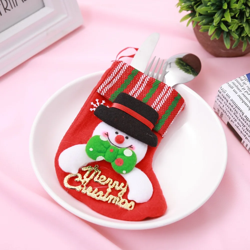 Рождественские чулки рождественские украшения носки для дома Рождественская елка украшения держатели для подарков чулки новогодние подарочные пакеты - Цвет: snowman