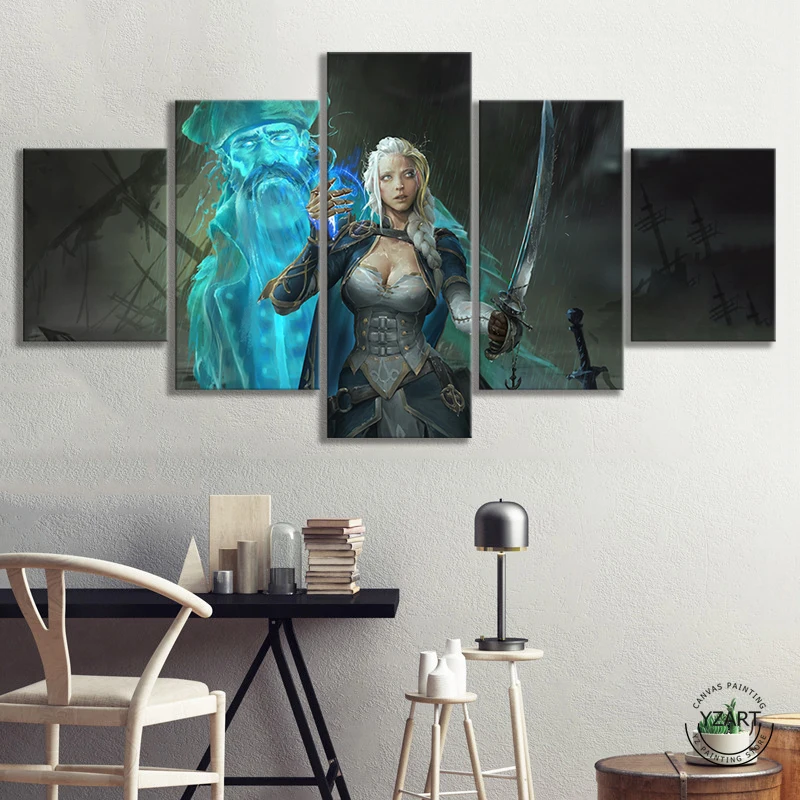 Jaina Proudmoore World of Warcraft Игра плакат Фантазия девушка картина маслом холст искусство Warcraft плакат Настенный декор картины
