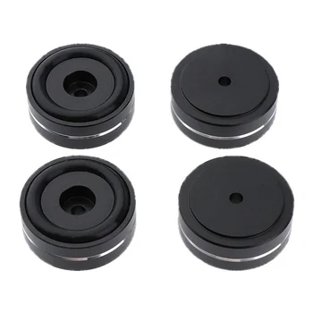 

4pcs CD Player Feet Pads Isolation Audio Amplifier Mat Black Shockproof Mat for Speaker Turntable Record 40*15mm