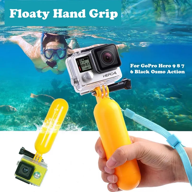 Floating Hand Grip Handle Mount Float accessories for Go Pro Floaty GoPro Hero 9 8 7 6 Yi 4K Eken SJCAM Osmo Action Camera-3