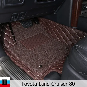 

Car Floor Mats For Toyota land cruiser 80 1989-1997 Left steering wheel and protective layer Silk loop Private custom