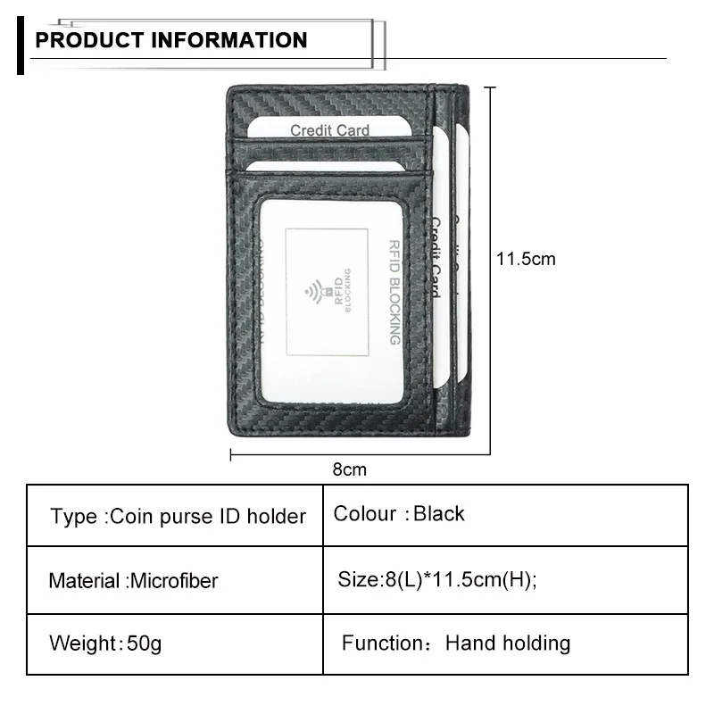 Короткий Мужской кошелек многофункциональный RFID тонкий для монет много карт