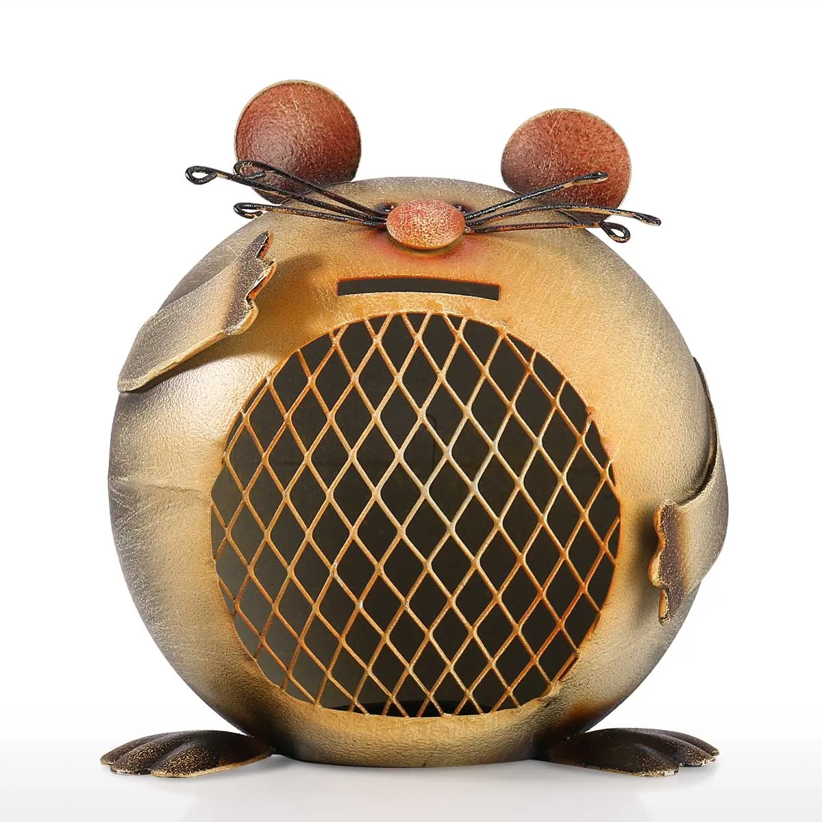 Mouse-shaped Coin Bank Cute Animal Creative Piggy Home Decorative Ornament Iron Sculpture |