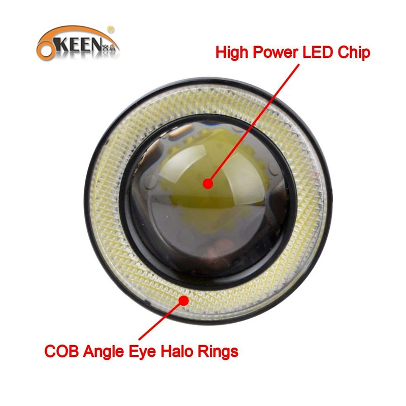 2pcs 12V Universal COB LED DRL Driving Lights White Blue Pink Yellow Green Red Angel Eyes Fog Lamp 2.5\ 2pcs 12V Universal COB LED DRL Driving Lights White Blue Pink Yellow Green Red Angel Eyes Fog Lamp 2.5\
