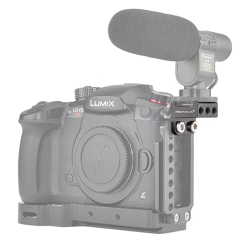 

FFYY-Minifocus Cold Shoe Mount Adapter 90 Degree Angled for Dslr Camera Rig Attach To Side Cage and L Bracket Plate Handle with