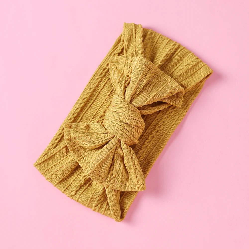 27pc/lot Baby Accessories Infant Baby Girl Ribbed Bow Headband Newborn Cable Knit Headband Nylon Elastic Hair Band Gifts Props