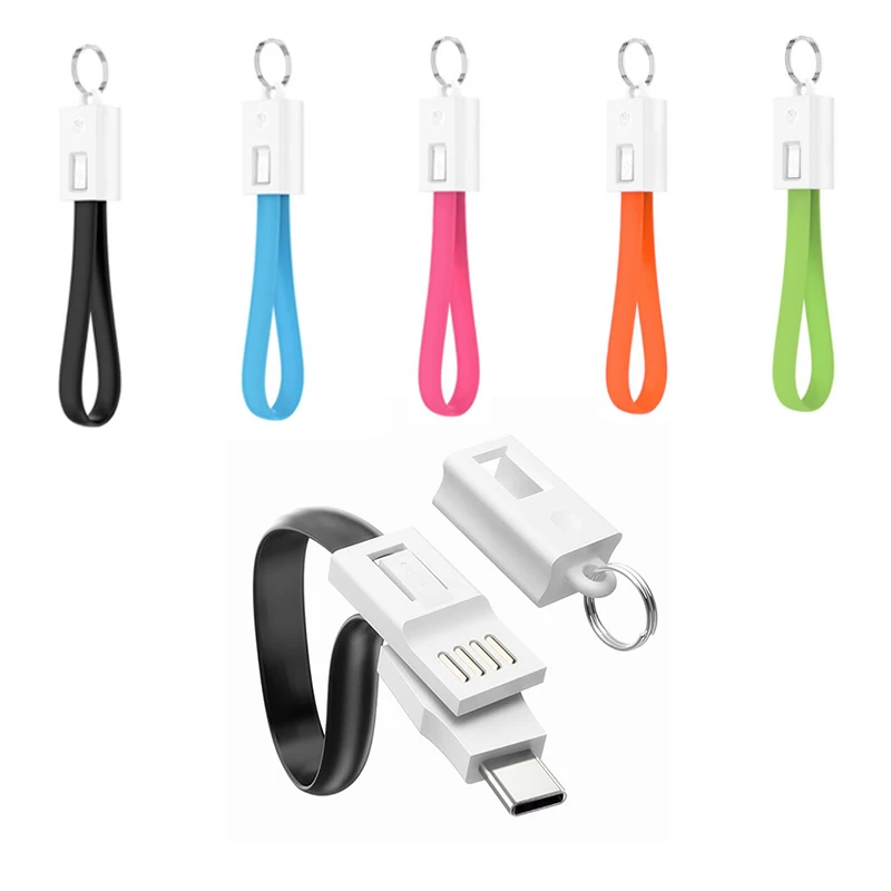 

Keychain Cable Fast Charger Type-C/8Pin/Micro USB Charger Data Charging Cable Sync Cord For apple iphone X XR XS MAX 6S 7 8 Plus