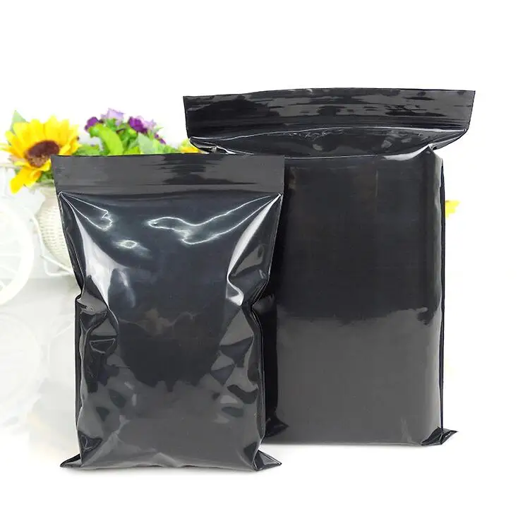 

10pcs Black Reclosable Mylar Plastic Zip Lock Pouch Bags 12 Wire Self Sealing Plastic Bags Poly Zip Lock Storage Bag