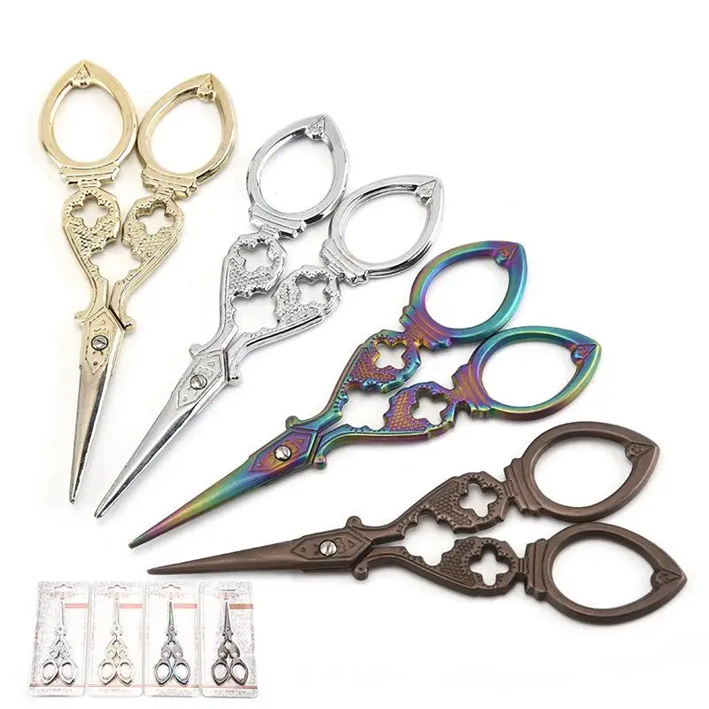 Durable Stainless Steel Retro Tailor Scissor Crane Shape Sewing Small Embroidery Craft CrossStitch Scissors DIY Home Tools