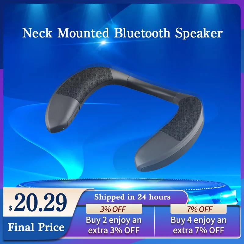 ANKEFACE-altavoz de cuello con Bluetooth 5,0, columna de altavoz inalámbrico con bajos, Radio FM, ranura para tarjeta SD, micrófono para juego