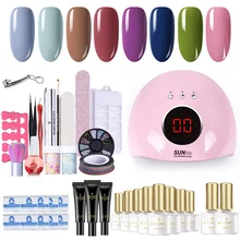 Набор для ногтей выбирайте 7/8/12 Цветов УФ Гель-лак базовый набор для маникюра 36 Вт УФ светодиодная лампа Декодер каналов кабельного телевидения пальто электрические маникюрные инструменты ручка нейл-арта