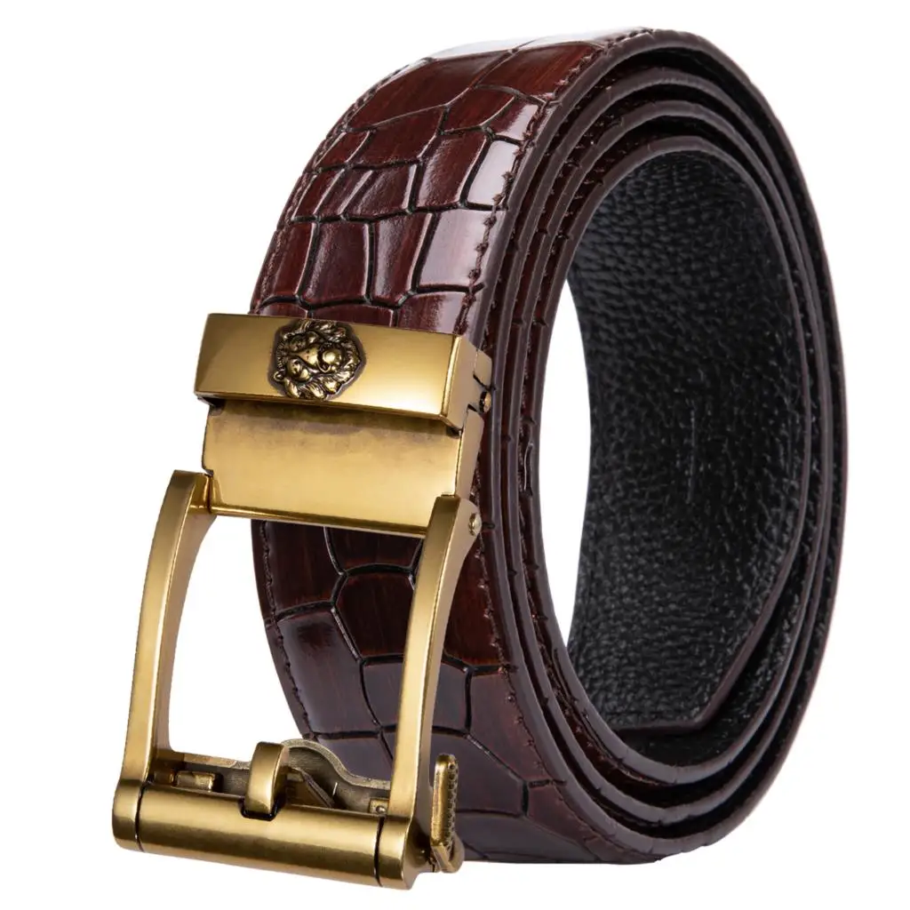 DK-2139-DJ-C Ремень из крокодиловой кожи для мужчин, кожаный ремень с буквенной пряжкой, автоматический скользящий ремень, изменяемый поясной ремень, дизайнерский ремень для джинсов Barry. Wang - Цвет: DK-2139-DJ-C