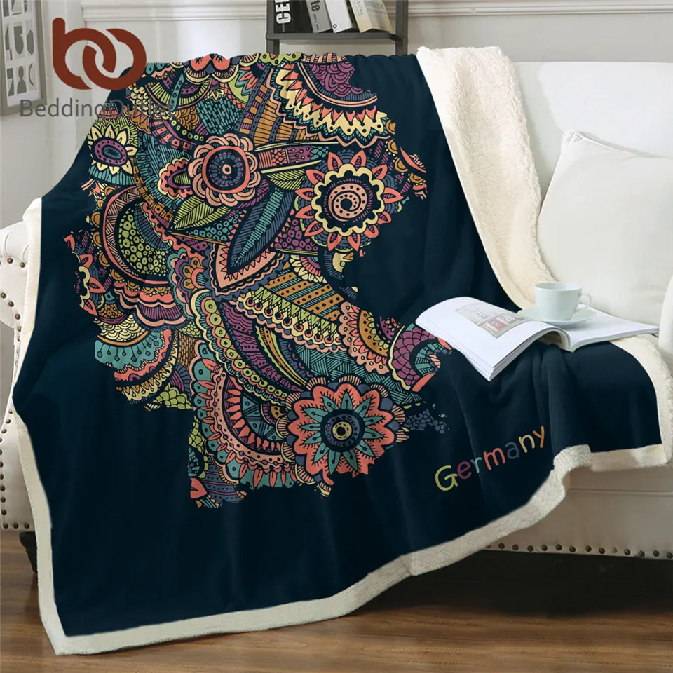 Постельные принадлежности немецкая карта шерпа одеяло цветочный мягкий плюш для