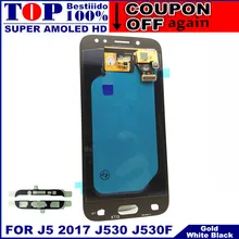 Для samsung Galaxy AMOLED lcd J5 J530 SM-J530F J530M lcd дисплей кодирующий преобразователь сенсорного экрана в сборе с регулировкой яркости