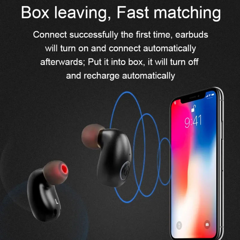 TWS B5 мини Bluetooth гарнитура стерео Беспроводная в уши IPX5 Водонепроницаемый портативный источник питания 2600 мАч