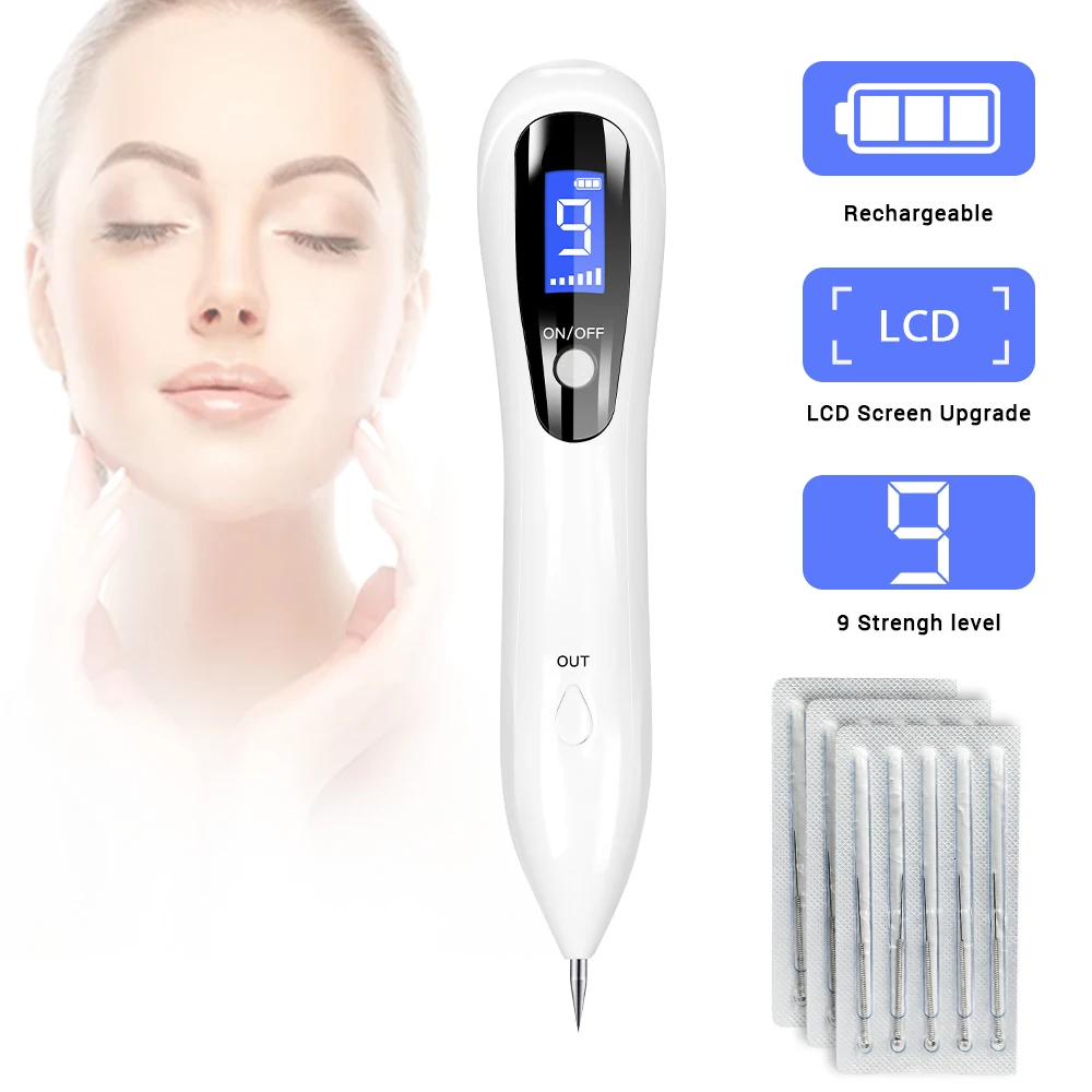 

USB Rechargeable Mole Spot Freckle Tattoo Removal Pen LCD Laser Sweep Adjustable Electronic Face Skin Care Beauty Instrument