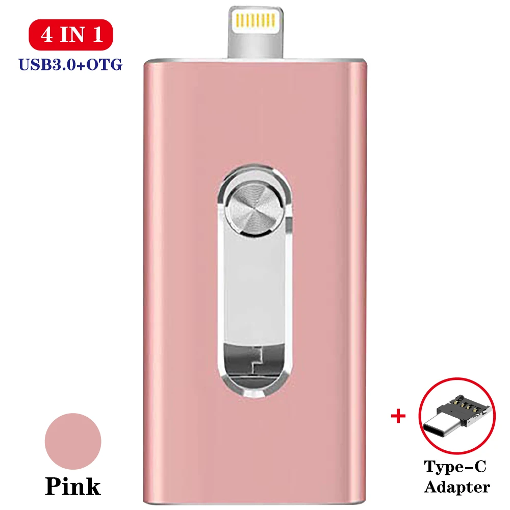 usb 3.0 drive USB Flash Drive for iphone 12 12mini X/8 Plus/8/7/6 Plus OTG USB Memory Stick with Type C Adapter pendrive 16gb 32gb 64gb 128gb 8gb usb USB Flash Drives