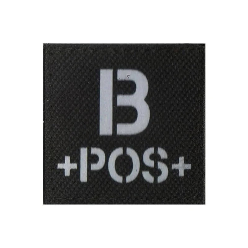 Тип крови инфракрасный в темноте патч A+ B+ O+ AB+ POS положительный ИК патч обратный CP военный боевой патч значок с петлей - Цвет: 2
