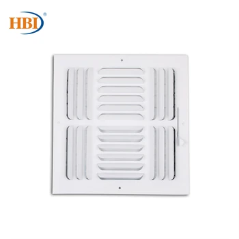 

HBI 4-Way W10" x H10" Curved-Blade Ventilation Grille Air Outlet Valve Air Supply Register Air Vent Cover Steel Ceiling/Sidewall