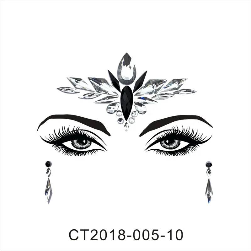 CT0510 Акриловая смола, украшение для лица, груди, кристалл, алмаз, дрель, палочка, дрель, музыкальный фестиваль, стразы, наклейки, временные татуировки - Цвет: CT0510