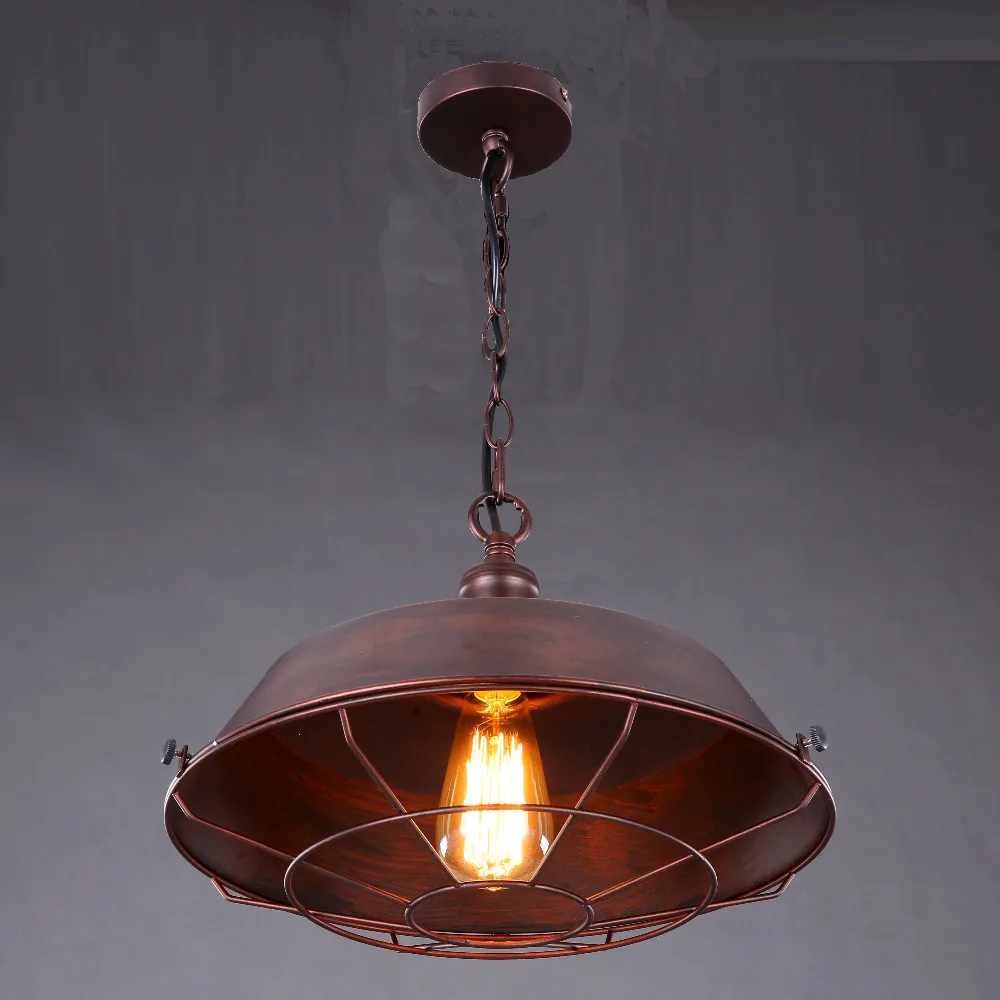 Подвесная лампа в стиле ретро/простая винтажная коричневая Металлическая с