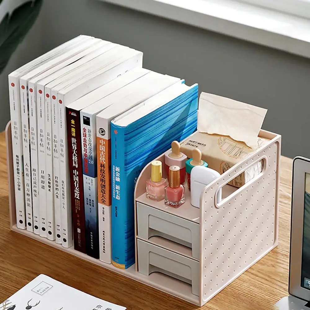 PlasticDesktopBookshelfwithDrawerDeskDebrisBookStorageRacks