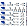 30PCS 1/4" OD Quick Connect Push In to Connect Water Tube Fitting for RO Reverse Osmosis Water Filter Fittings 1