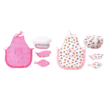 

Kitchen Play Food Chef Apron Set Kids Toy Pretend Play Role Game Cooking Set