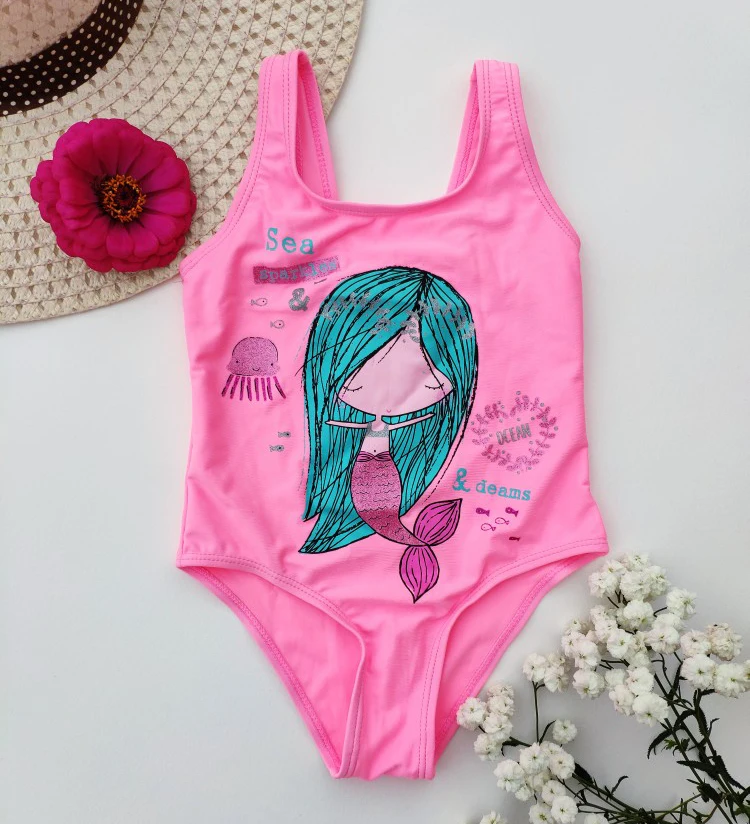 Купальный костюм из двух предметов для девочек 2-9 лет, детский купальный костюм высокого качества, купальный костюм для детей, girls-ST182 - Цвет: SW135 pink
