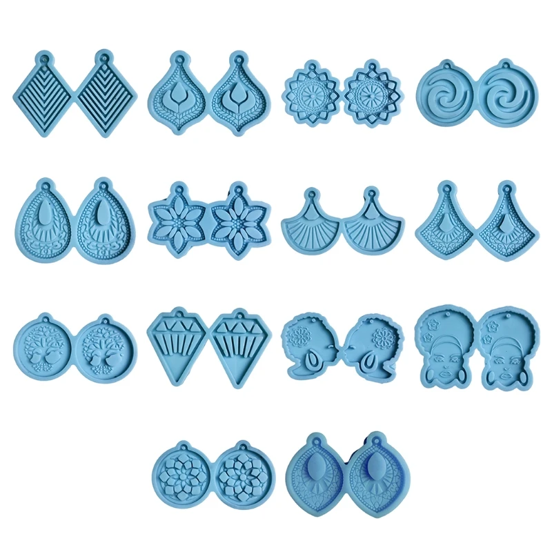 

Earrings Epoxy Resin Mold DIY Crafts Jewelry Necklace Ear Studs Casting Mold Keychain Pendant Silicone Mould