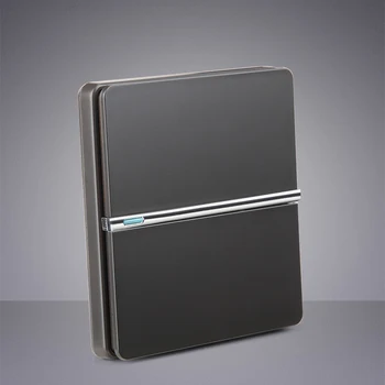 

2pcs Personality Switch MK Gray Reset One Open Single Double Control Wall Button Lamp Switch
