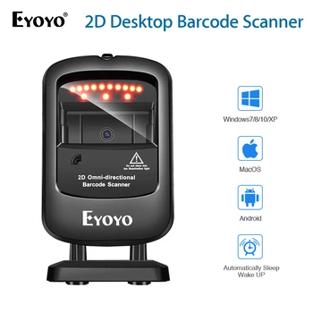 

Eyoyo Scanner EY-2200 Desktop Barcode Scanner USB Wired QR code scanner Barcode Reader Platform Scanner Automatic Sensing Scan