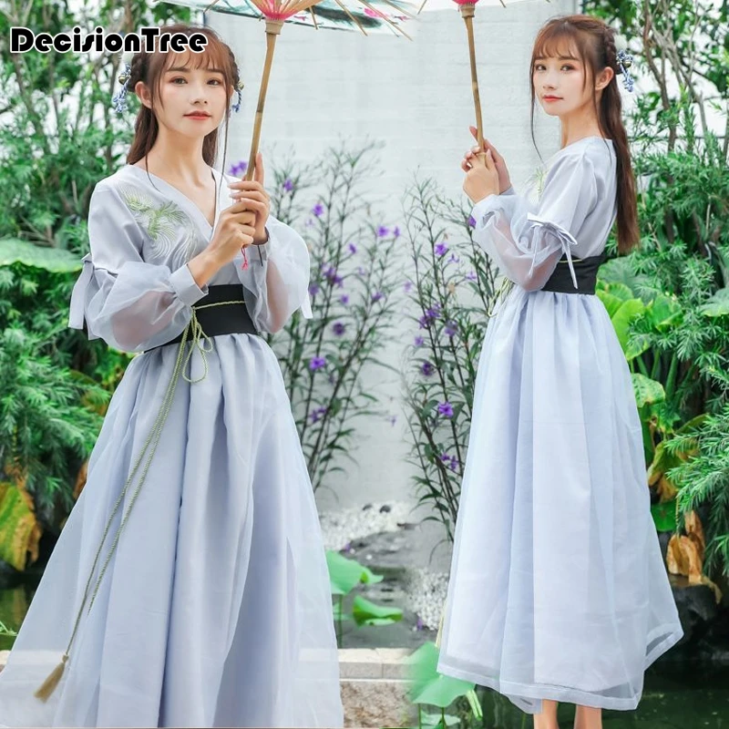 

2019 hanfu ancient chinese costume chinese folk dance fairy costumes brocade women's classical chinese cosplay clothing