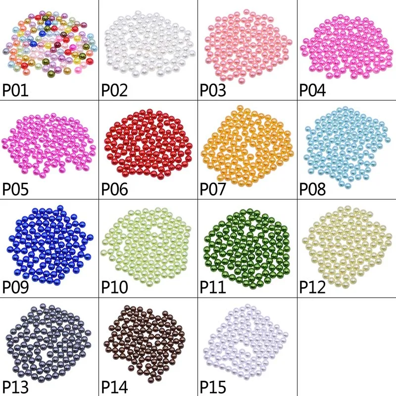 1000Pcs Pearl Stickers Trim Rhinestones for Nails Phone DIY Flatback Manicure Pearl Beaded Appliques Clothes Stickers