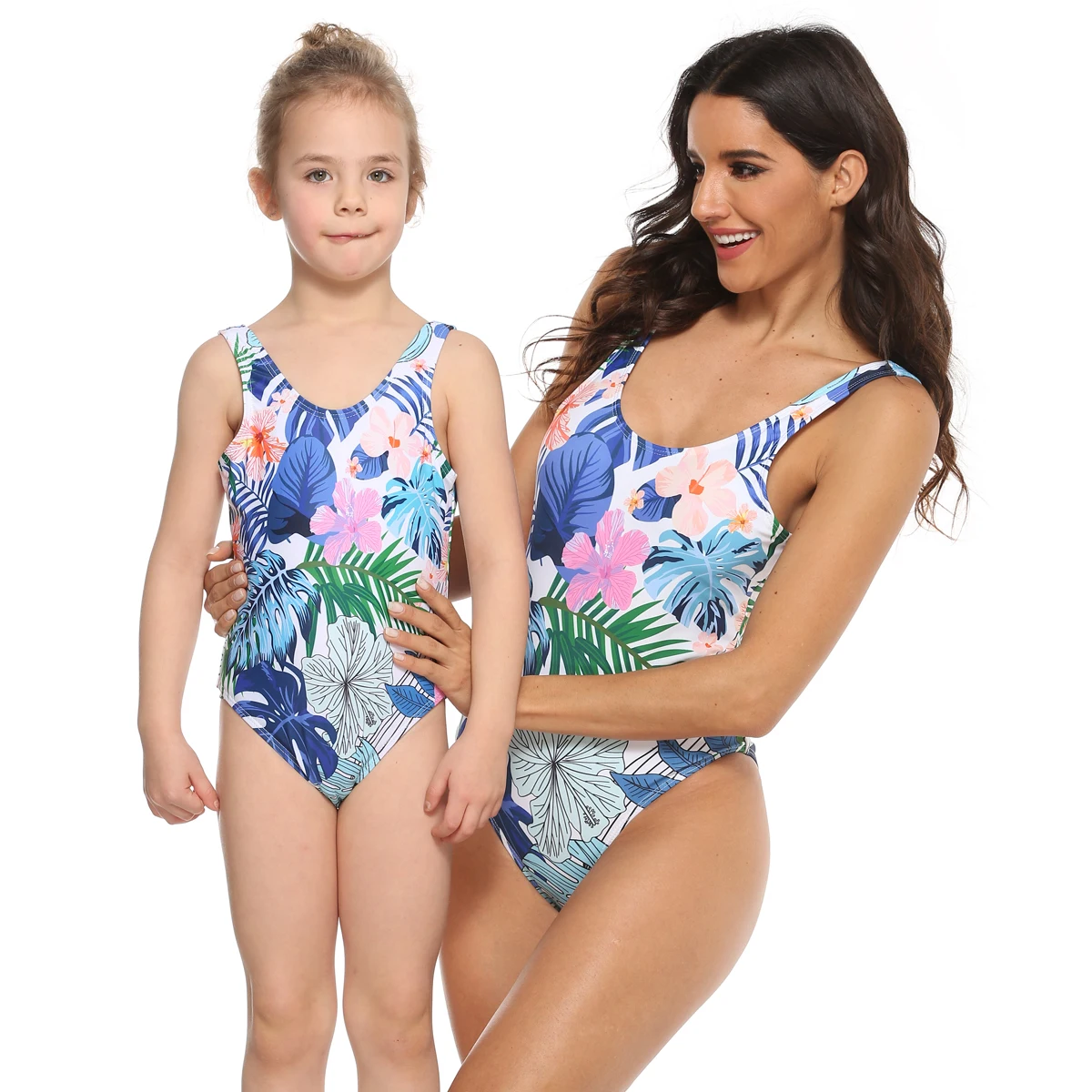 

Flower Swimsuit Mother Daughter Swimwear Mommy and Me Bathing Suits Family Matching Clothes Outfits Look Mom and Baby Dresses