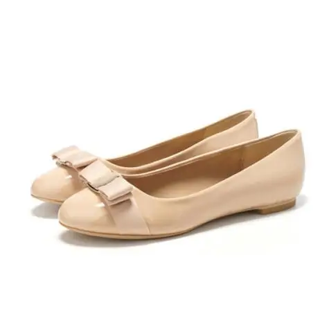 beige flat Роскошные дизайнерские женские туфли-лодочки с бантом; коллекция года; Женская рабочая обувь без застежки; офисная обувь; женская повседневная обувь на низком каблуке; zapatillas mujer - Цвет: beige flat