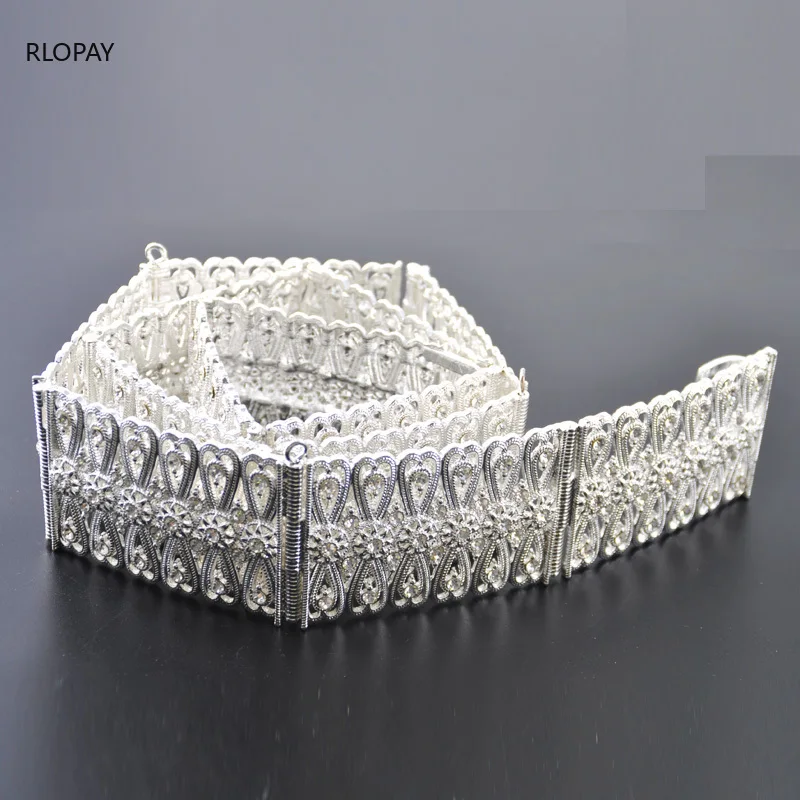

Trendy Metal Belly Chains Crystals Body Jewelry for Women Moroccan Kaftan Belts In Silver Arabic Body Chain