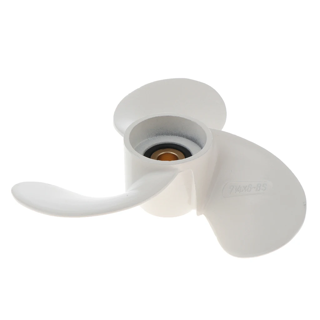 PROFESSIONAL MARINE PROPELLER 2.5 HP WHITE FINISH for Yamaha 7 1/4 X 6 BS marine propeller