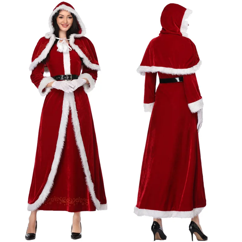 

The new Europe and the United States Christmas party costumes red shawl little red dress Santa dress
