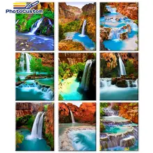 PhotoCustom Moutain Fall Painting By Numbers For adult Landscape Drawing On Canvas DIY Zero basis Canvas Painting