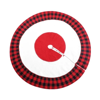 

Round Knitting Christmas Tree Skirt Tartan Stocking Holiday Christmas Tree Home Party Festive New Year Ornament