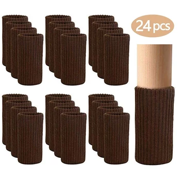 

24 PCS Furniture Leg Socks Knitted Furniture Socks Chair Leg Floor Protectors for Avoid Scratches Furniture Pads Set