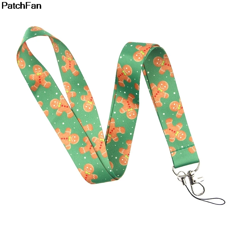 20 шт./лот A2505 Patchfan мультфильм Рождество медведь печенье ключ ремешок для ключей телефон USB держатели бейджей телефон шейный ремень webbings