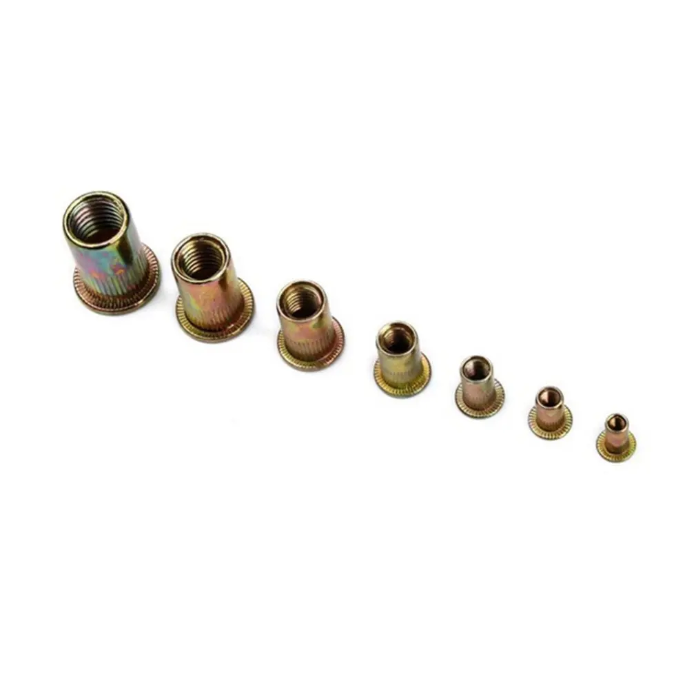 165 шт. M3, M4, M5, M6, M8, M10, M12 смешанные оцинкованные заклепки из углеродистой стали с резьбой Rivnut набор вставок распродажа