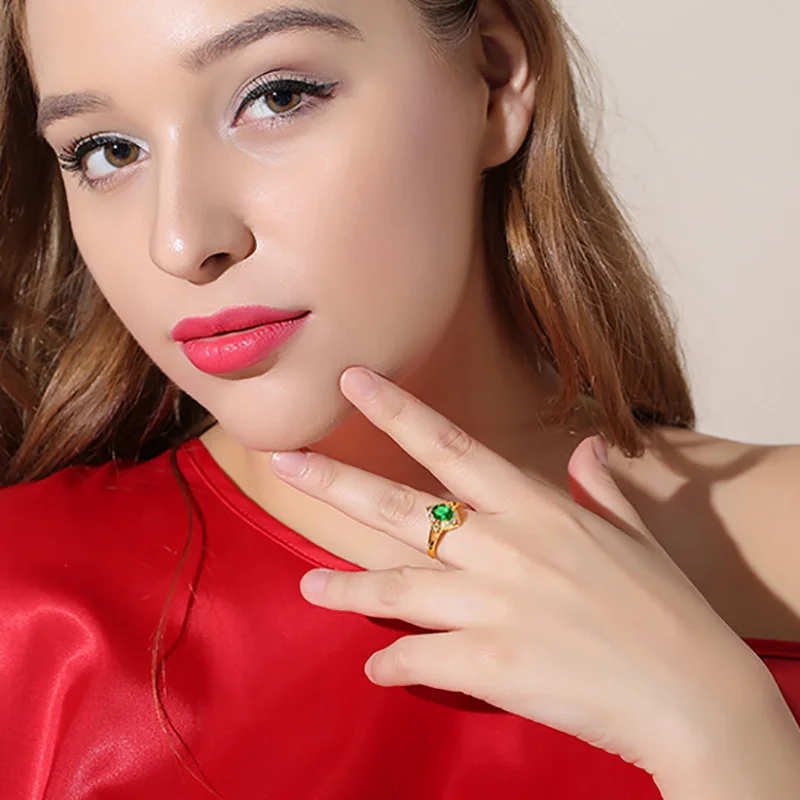 Разноцветное разделительное кольцо EBay в европейском и американском стиле,, позолоченное двухцветное крутое кольцо с цветным камнем