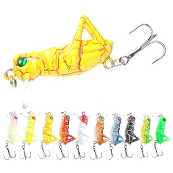

50pcs Peche Grasshopper Insect Baits 4mm 3g Fishing Lures Wobblers Crankbaits Fishing Hard Plastic Baits Pesca Isca Bass
