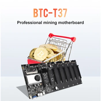 BTC-T37 Mining Motherboard VGA 8PCIE 16X 8GPU Video Card Support 1066/1333/1600MHz DDR3/DDR3L BTC-T37 Mining Motherboard 1