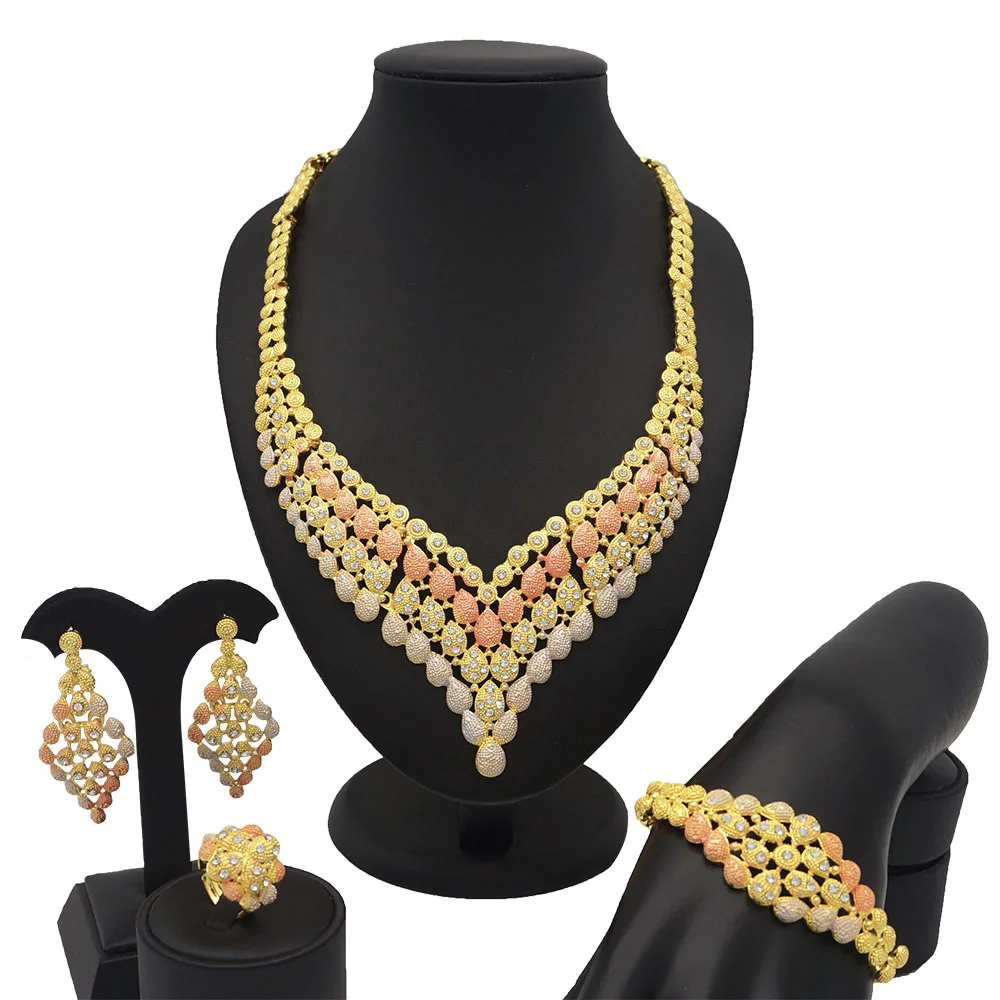 

gold jewelry sets new design for african women necklace wedding jewelry party jewelry sets