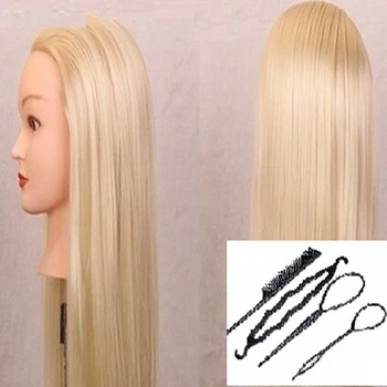 

Light Golden Hair Mannequin Head Doll Women Hairdressing Head Hair Hairdresers Mannequins Training