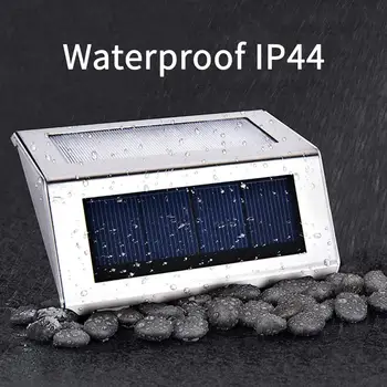 

3LED Solar Stair Light Outdoor Wall Lamp Stainless Steel Waterproof Garden Decoration Porch Fence Pathway Yard Security Light